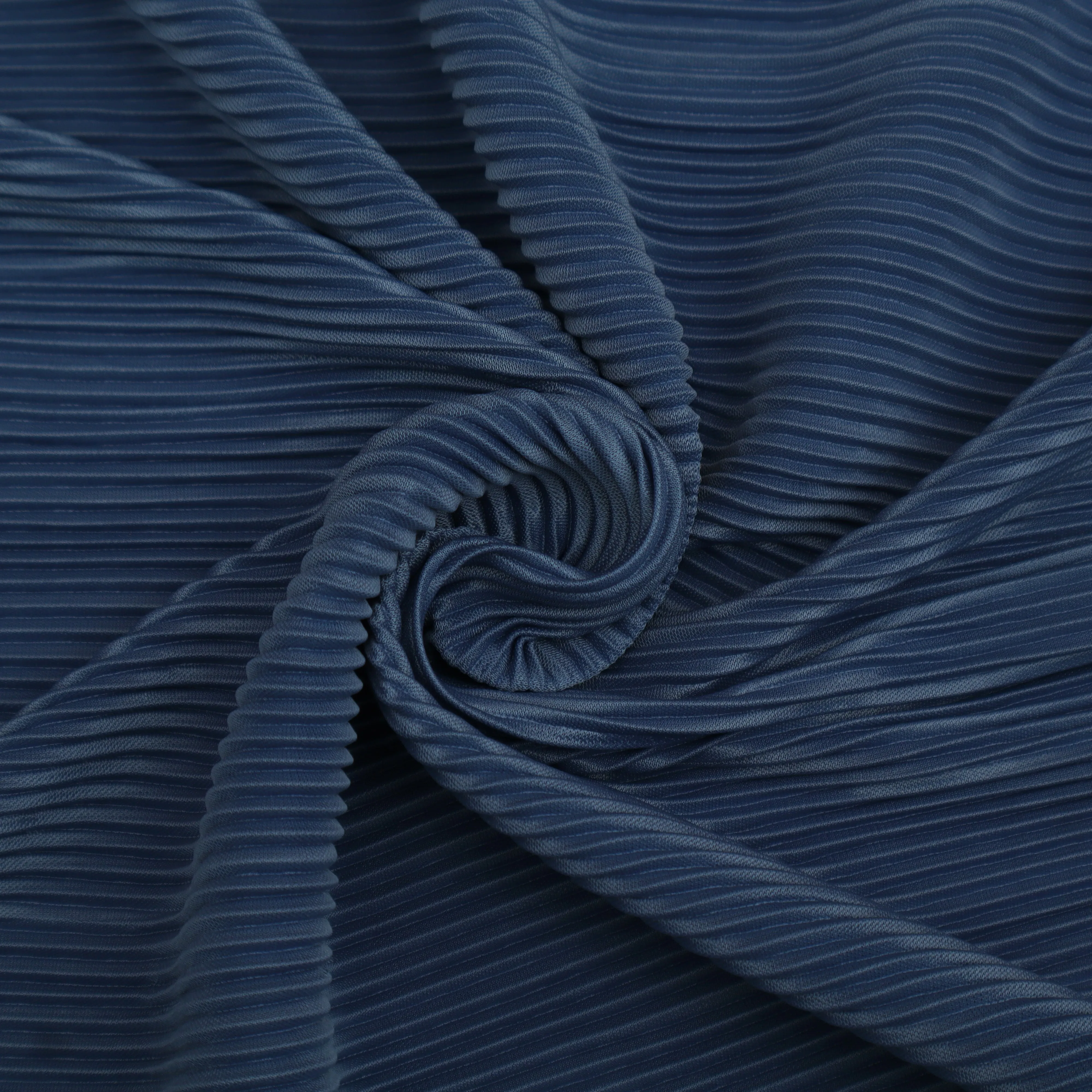 Blue Color Crush Satin Plain Fabric