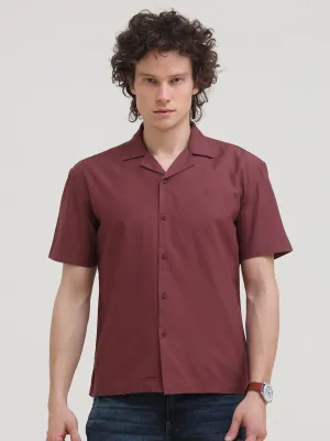 Cuban Collar Brick Regular Fit Short Sleeve Shirt