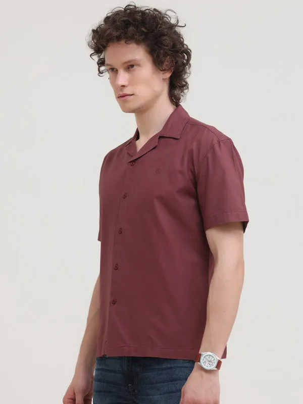 Cuban Collar Brick Regular Fit Short Sleeve Shirt