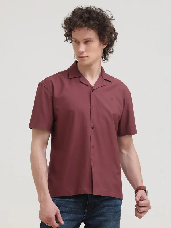 Cuban Collar Brick Regular Fit Short Sleeve Shirt