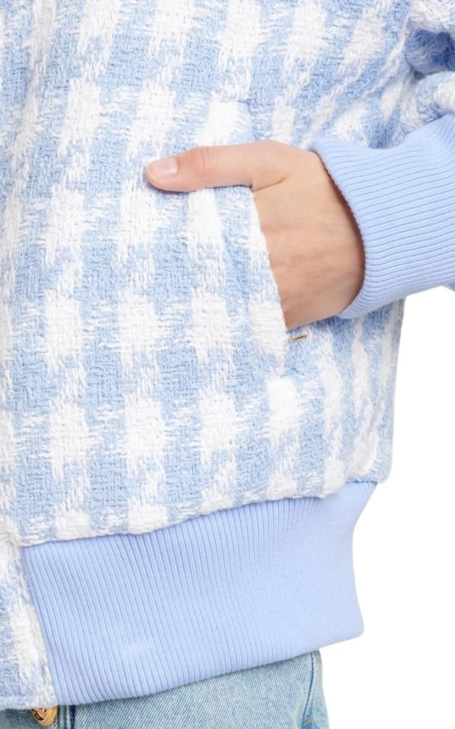 Houndstooth Cotton-blend Tweed Bomber Jacket