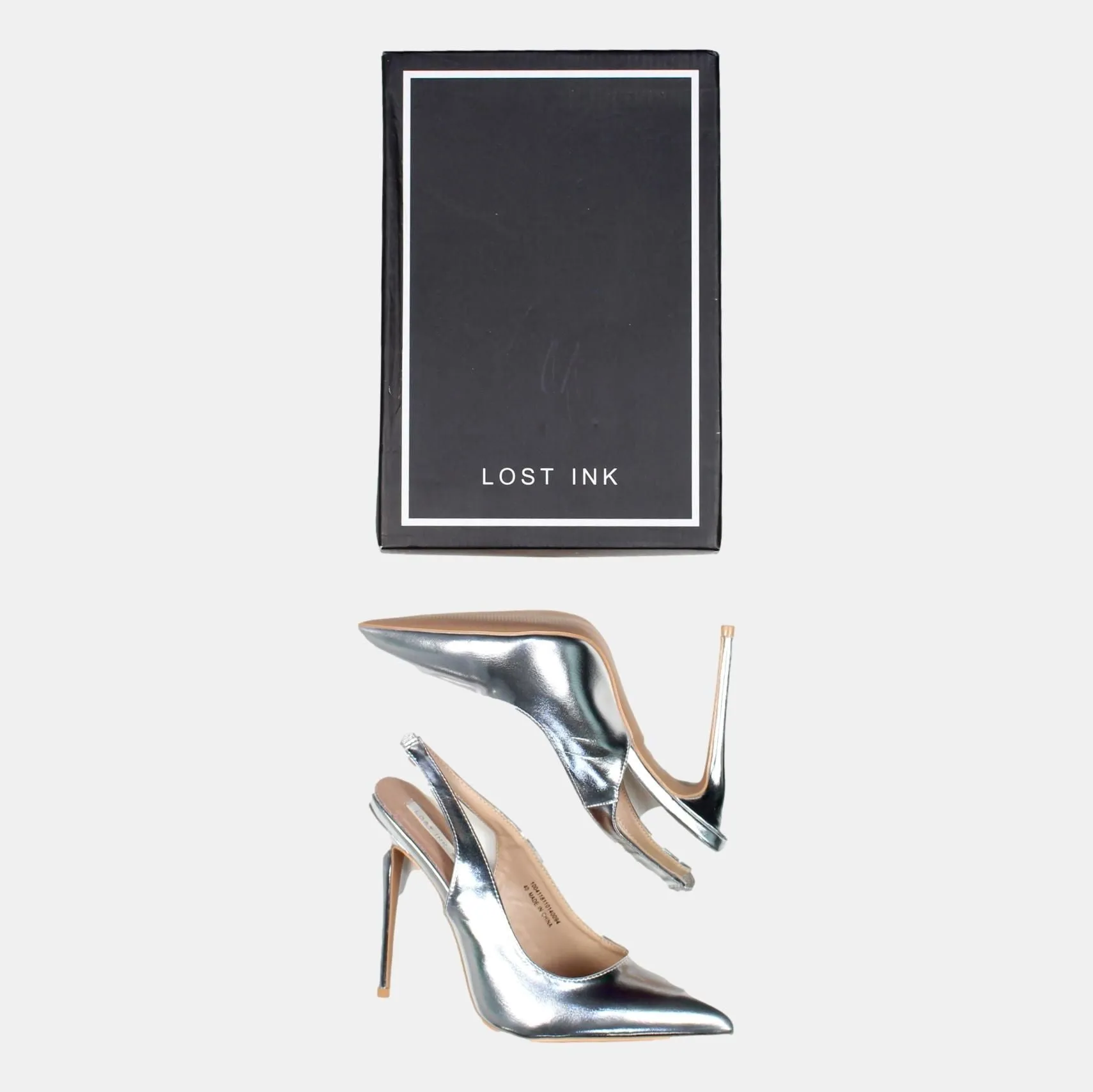 Lost Ink Silver High Heels