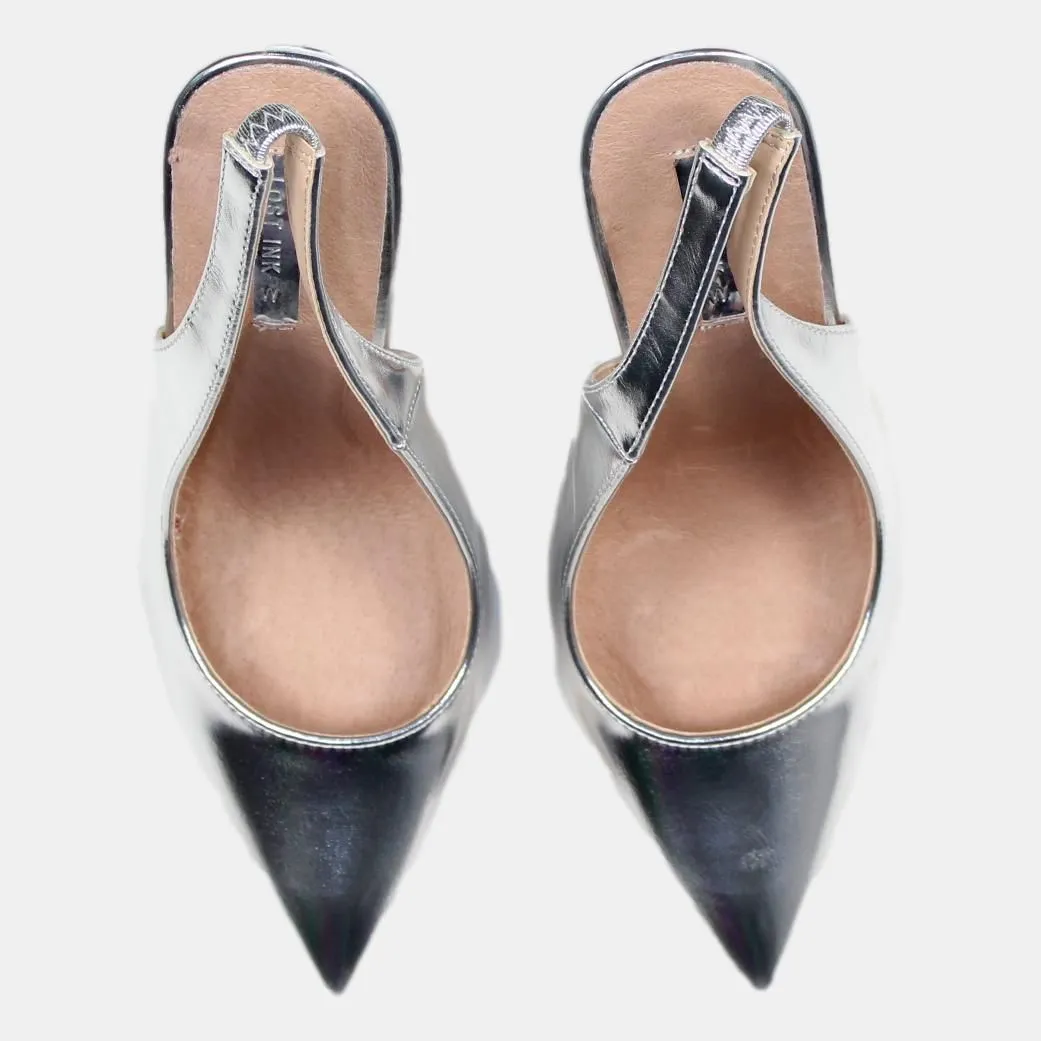 Lost Ink Silver High Heels