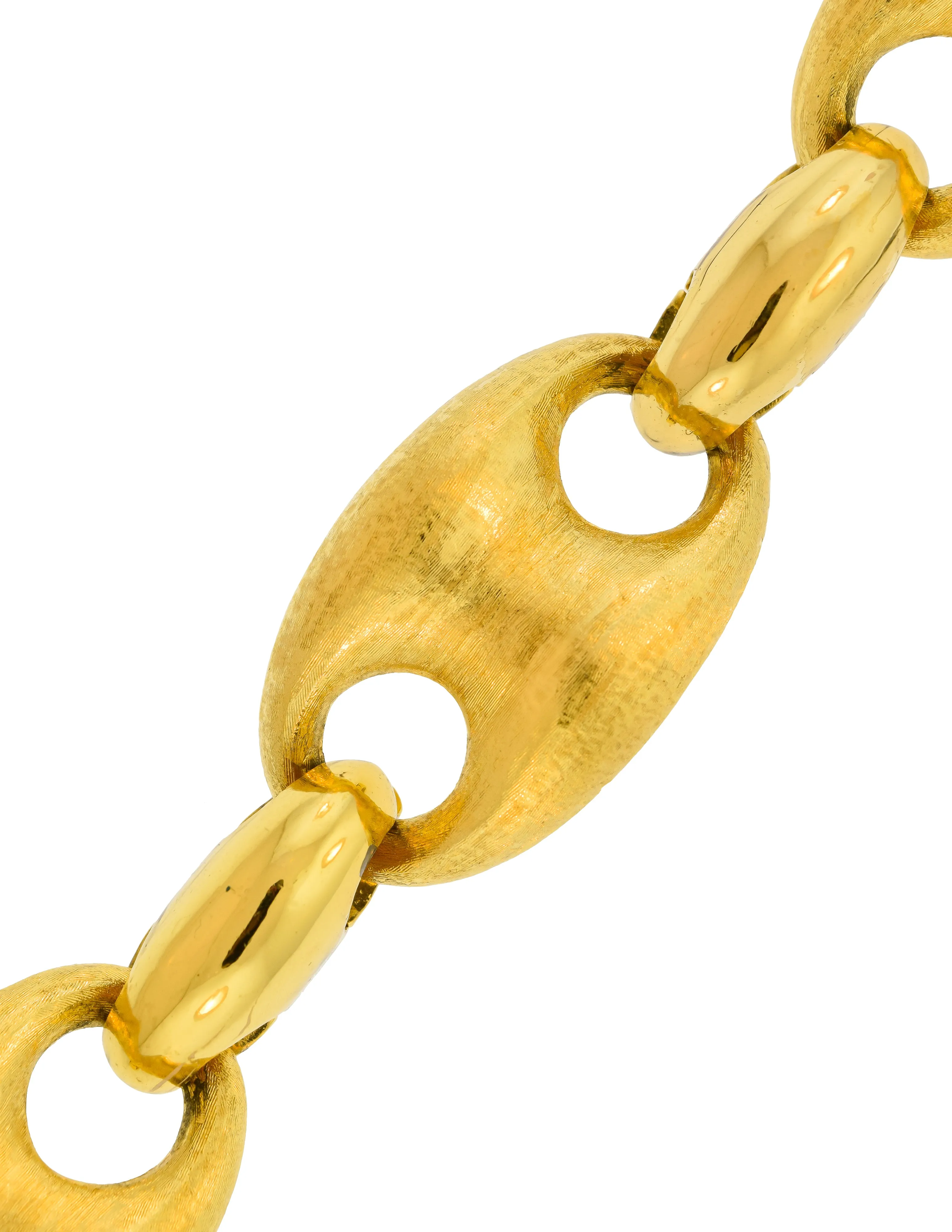 Pierre Cardin Vintage 1980s Brushed Gold Chunky Oversized Mariner Link Bracelet