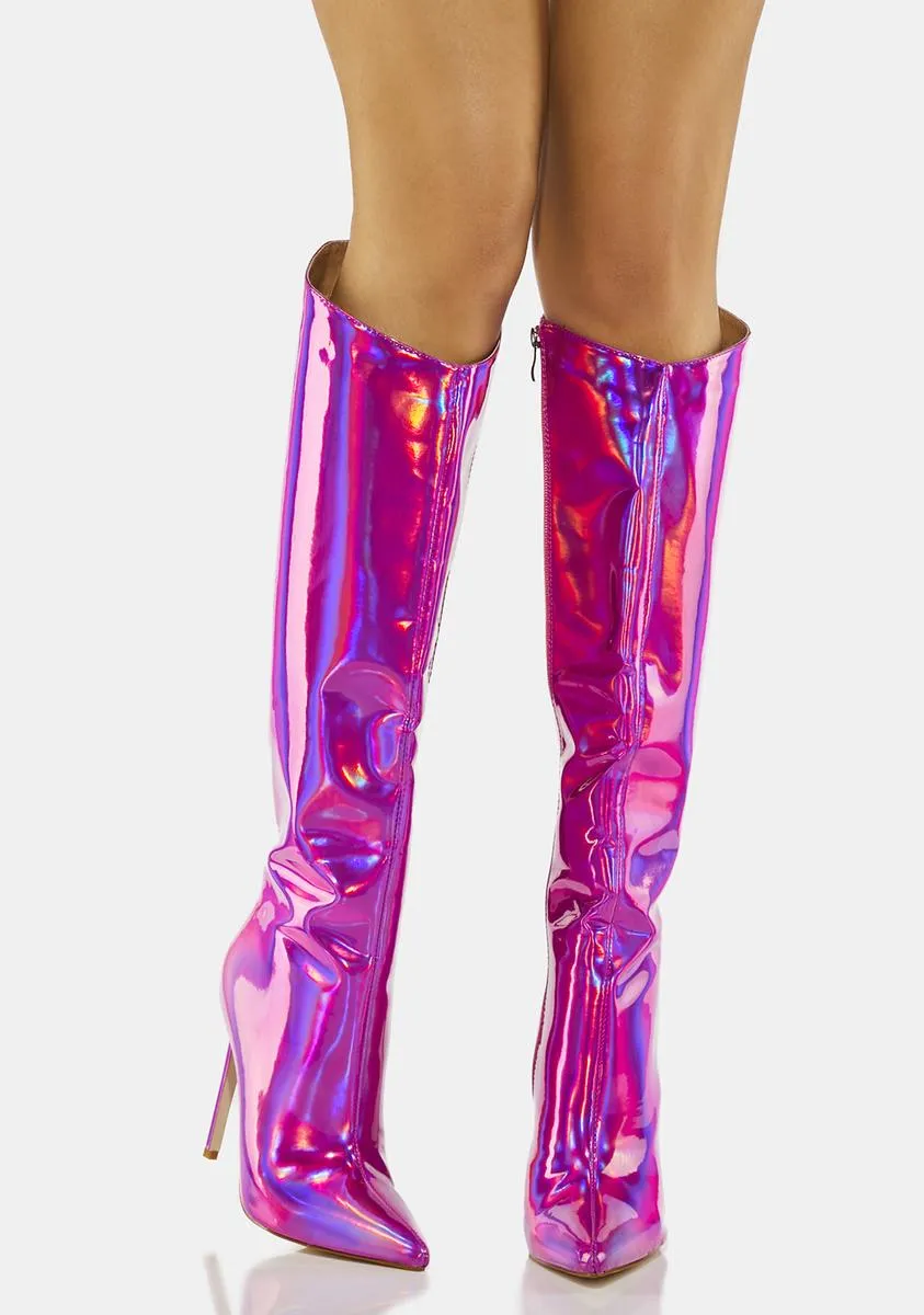 Pink Nova Stiletto Boots