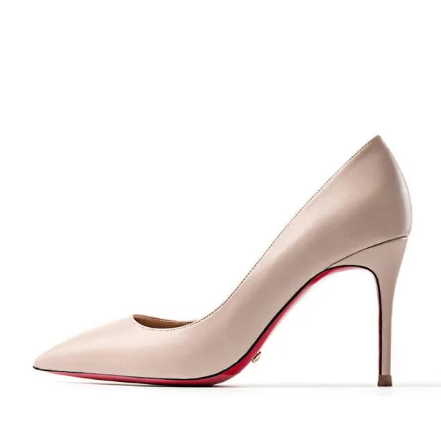 The POX - Leather High Heel Red Bottoms Stiletto Pumps For Women 8-12CM