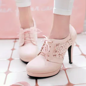 Uniwim Lace Flower High Heels Shoes SE20267