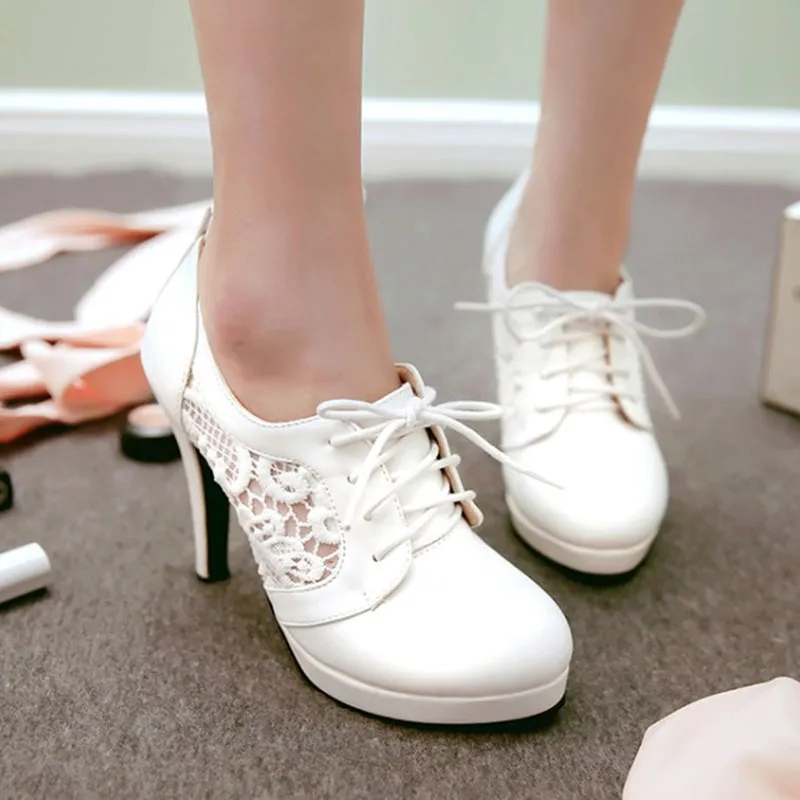 Uniwim Lace Flower High Heels Shoes SE20267