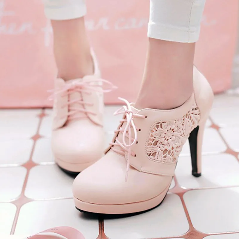 Uniwim Lace Flower High Heels Shoes SE20267
