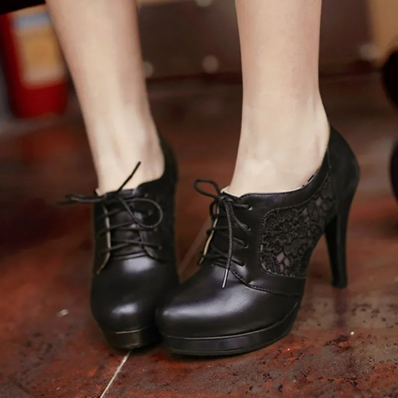 Uniwim Lace Flower High Heels Shoes SE20267